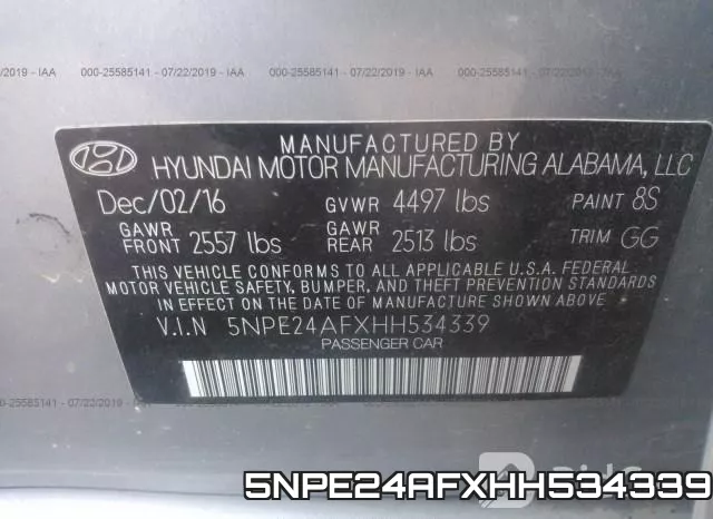 5NPE24AFXHH534339 фото 10
