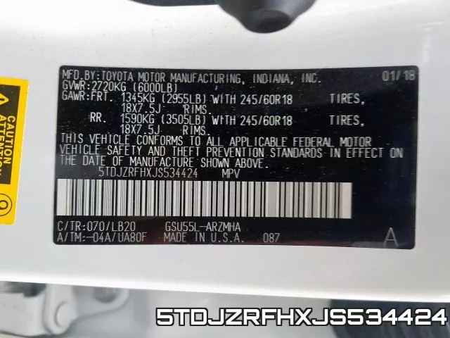 5TDJZRFHXJS534424 фото 2