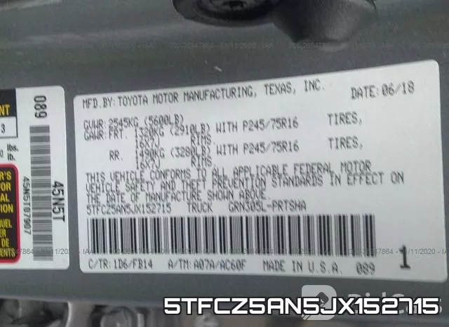 5TFCZ5AN5JX152715 фото 9