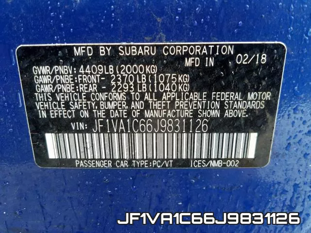 JF1VA1C66J9831126 фото 2