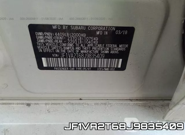 JF1VA2T68J9835409 фото 10