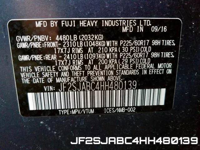 JF2SJABC4HH480139 фото 2