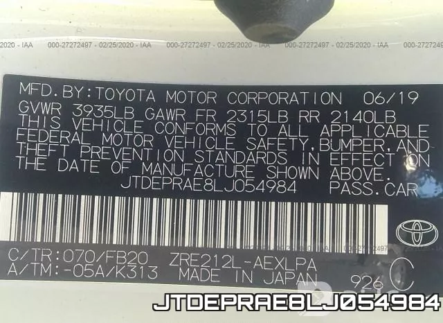 JTDEPRAE8LJ054984 фото 10