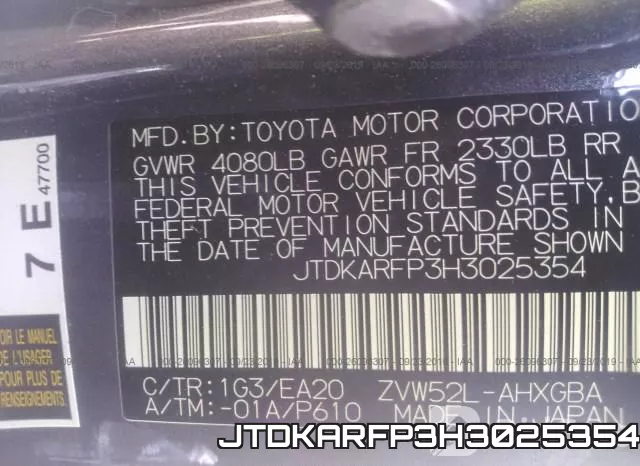 JTDKARFP3H3025354 фото 10
