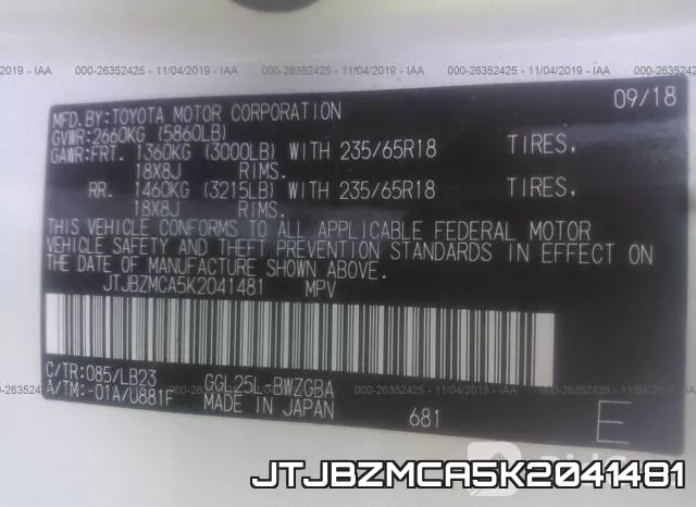 JTJBZMCA5K2041481 фото 10