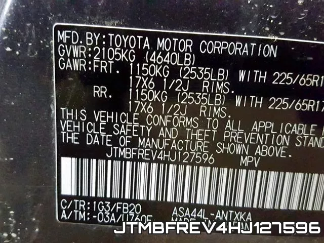 JTMBFREV4HJ127596 фото 2