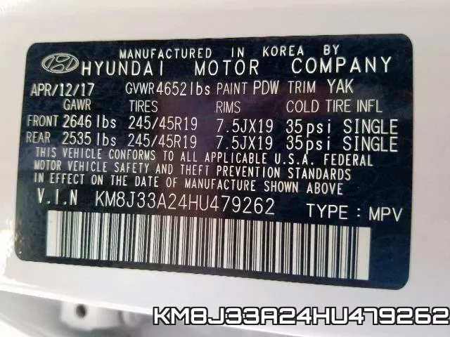 KM8J33A24HU479262 фото 2