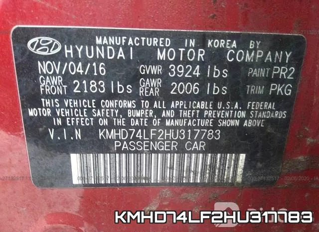 KMHD74LF2HU317783 фото 10