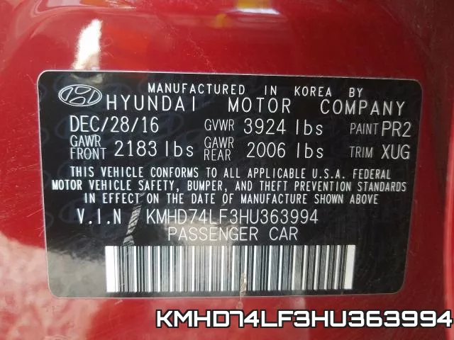 KMHD74LF3HU363994 фото 2