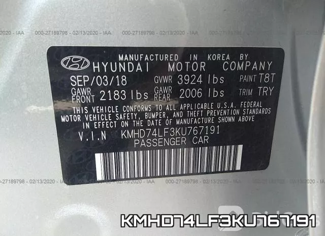 KMHD74LF3KU767191 фото 10