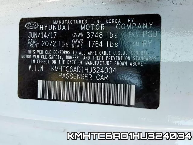KMHTC6AD1HU324034 фото 2
