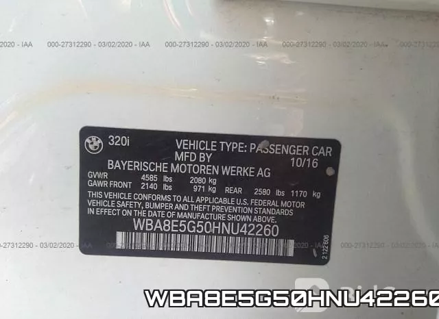 WBA8E5G50HNU42260 фото 10