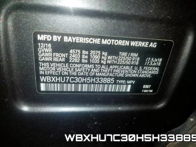 WBXHU7C30H5H33885 фото 2