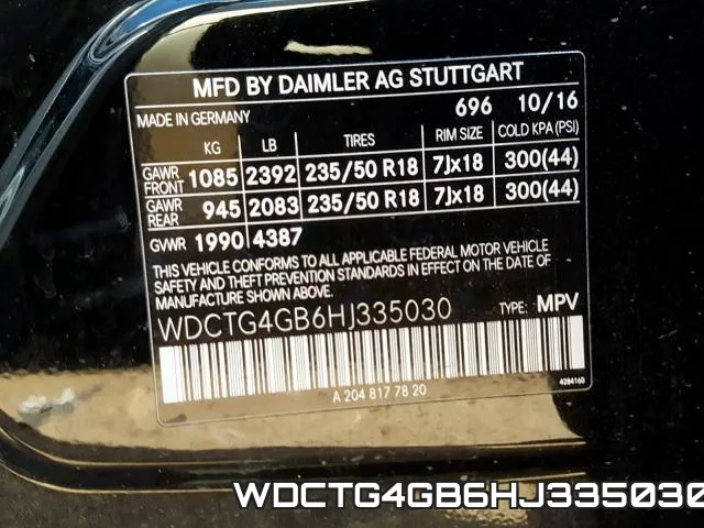 WDCTG4GB6HJ335030 фото 2