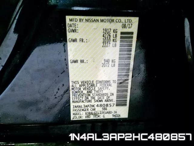 1N4AL3AP2HC480857 фото 2