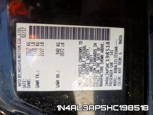 1N4AL3AP5HC198518 фото 2