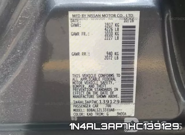 1N4AL3AP7HC139129 фото 10