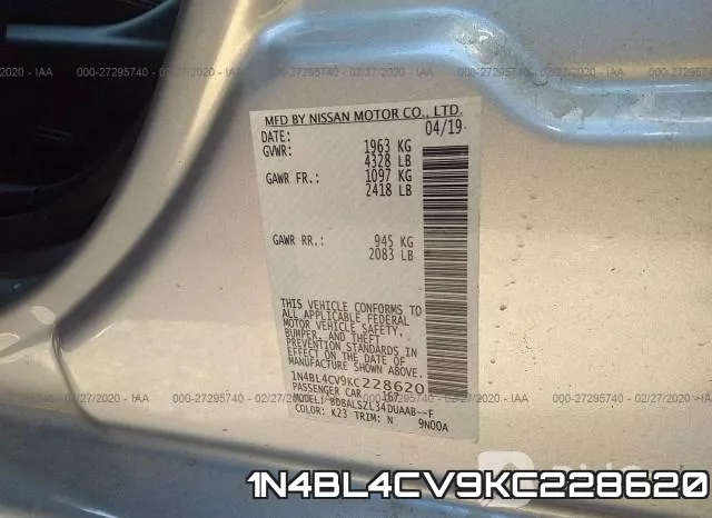 1N4BL4CV9KC228620 фото 10