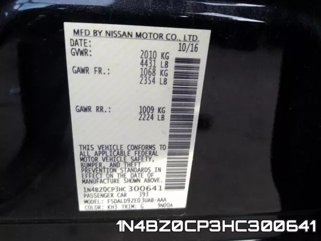 1N4BZ0CP3HC300641 фото 2