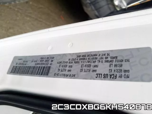 2C3CDXBG6KH540878 фото 2