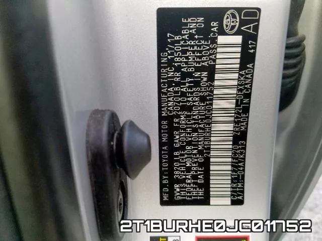 2T1BURHE0JC011752 фото 2