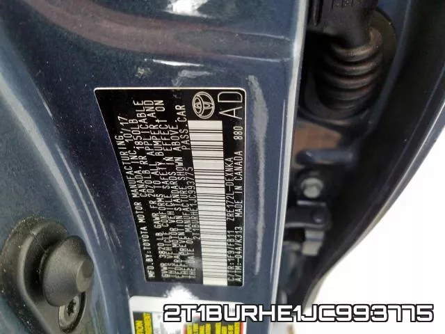 2T1BURHE1JC993775 фото 2