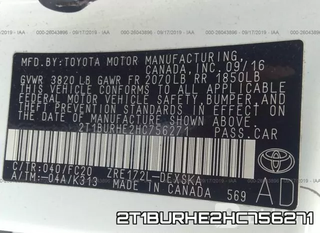 2T1BURHE2HC756271 фото 10