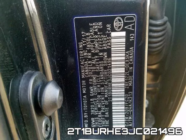 2T1BURHE3JC021496 фото 2
