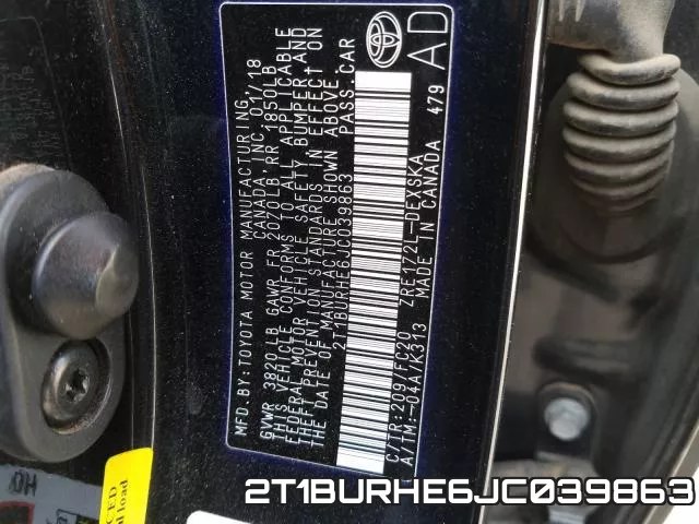 2T1BURHE6JC039863 фото 2