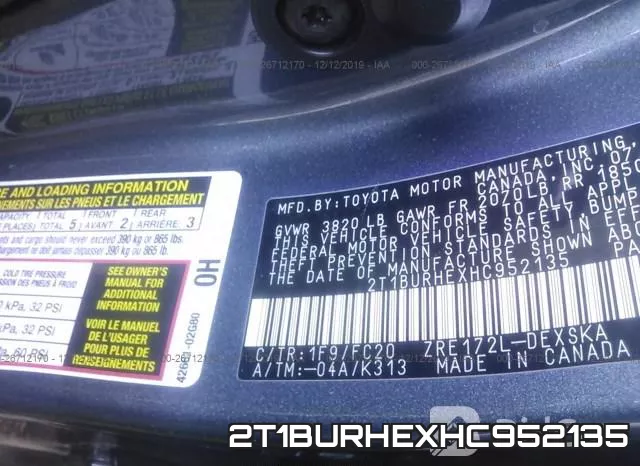 2T1BURHEXHC952135 фото 9