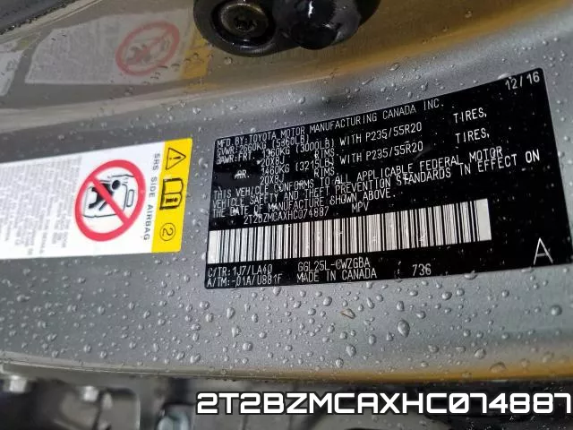 2T2BZMCAXHC074887 фото 2