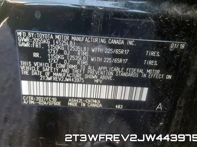 2T3WFREV2JW443975 фото 2
