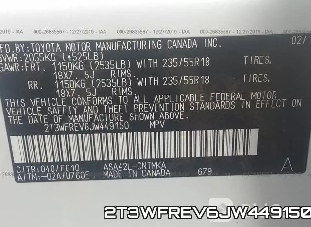 2T3WFREV6JW449150 фото 10