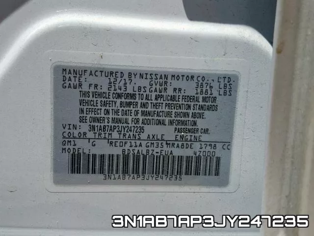 3N1AB7AP3JY247235 фото 2