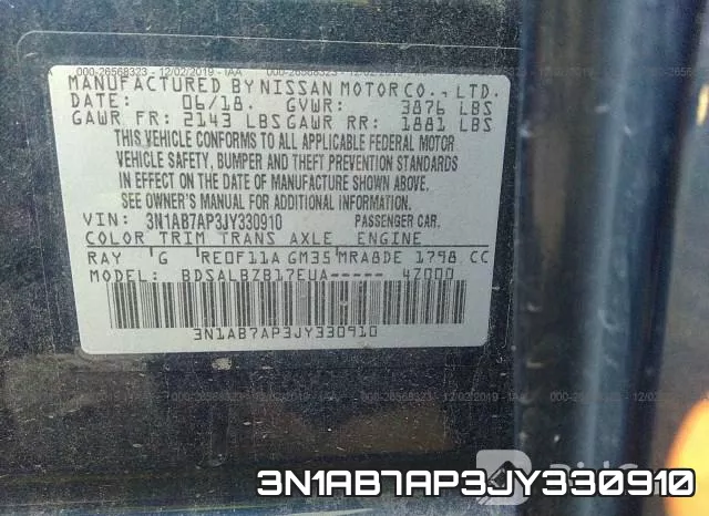 3N1AB7AP3JY330910 фото 10
