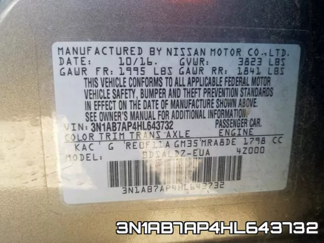 3N1AB7AP4HL643732 фото 2