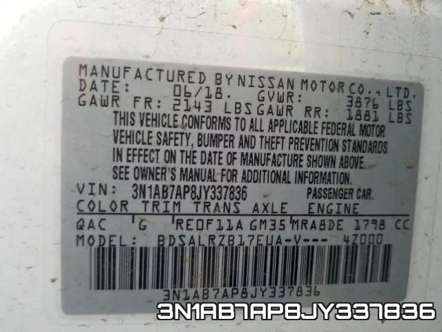 3N1AB7AP8JY337836 фото 2