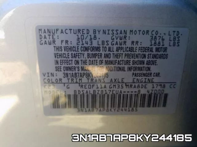 3N1AB7AP8KY244185 фото 2