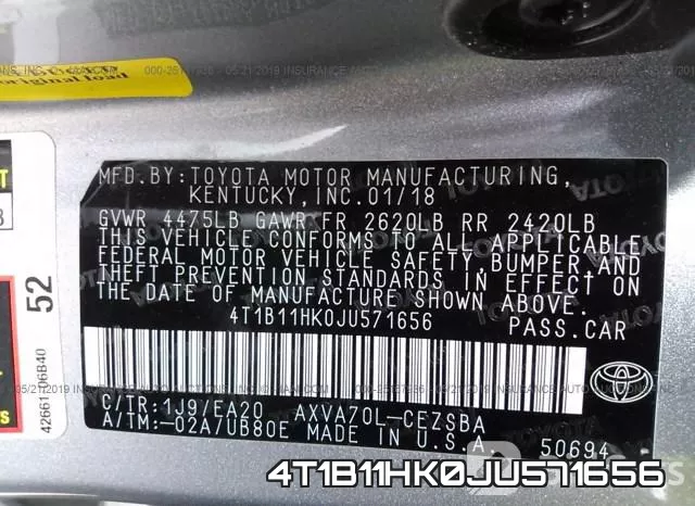 4T1B11HK0JU571656 фото 10