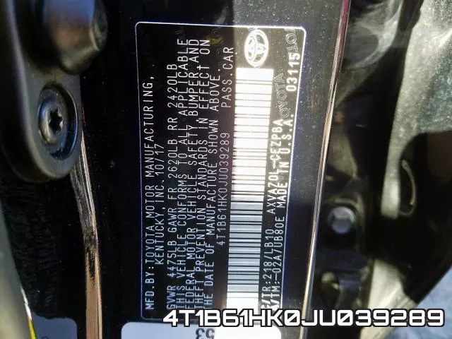 4T1B61HK0JU039289 фото 2