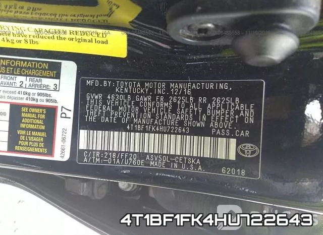 4T1BF1FK4HU722643 фото 10
