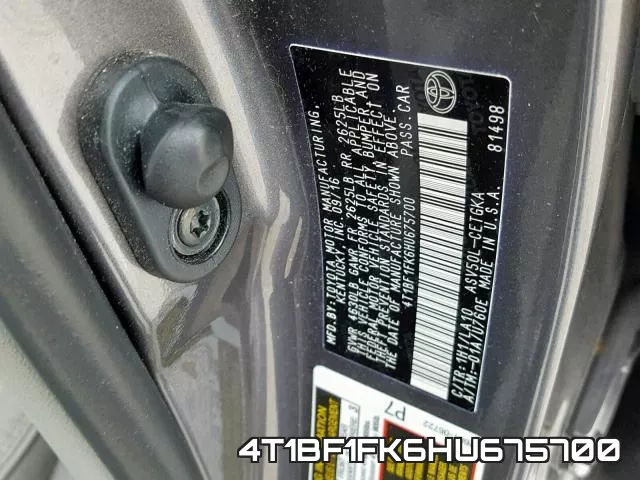 4T1BF1FK6HU675700 фото 2