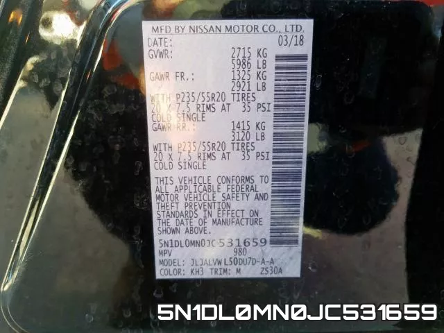 5N1DL0MN0JC531659 фото 2