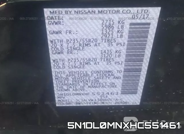 5N1DL0MNXHC551461 фото 10