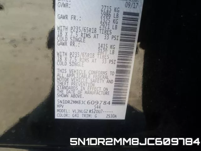 5N1DR2MM8JC609784 фото 2