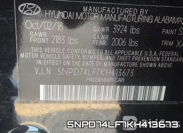 5NPD74LF7KH413673 фото 10