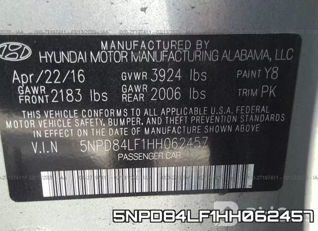 5NPD84LF1HH062457 фото 10