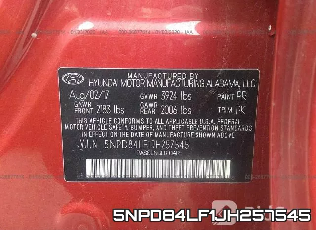 5NPD84LF1JH257545 фото 10
