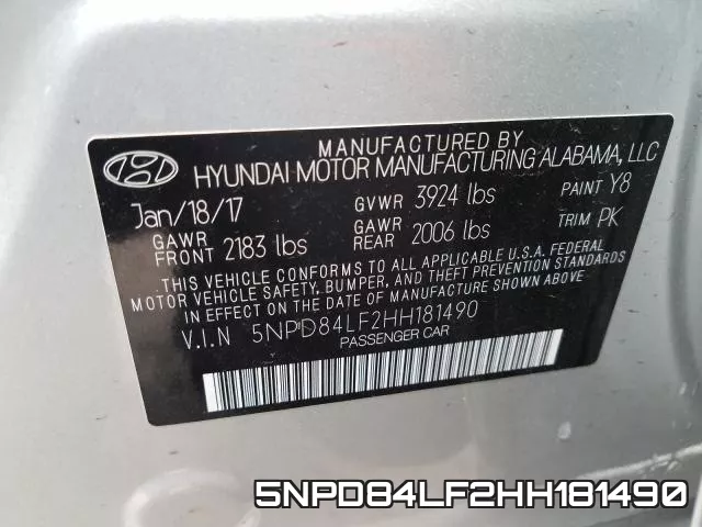 5NPD84LF2HH181490 фото 2