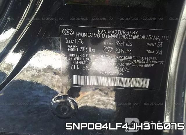 5NPD84LF4JH376075 фото 10